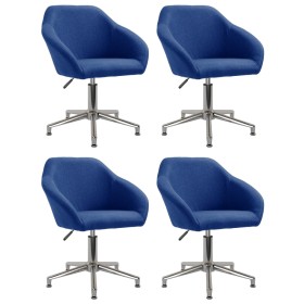 Swivel dining chairs 4 units blue fabric by vidaXL, dining chairs - Ref: Foro24-3089608, Price: 264,99 €, Discount: %