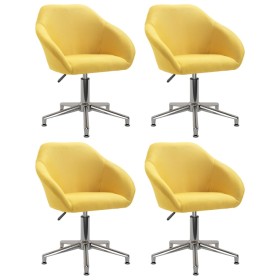 Swivel dining chairs 4 units yellow fabric by vidaXL, dining chairs - Ref: Foro24-3089610, Price: 264,99 €, Discount: %