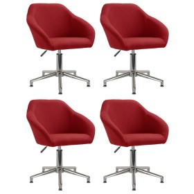 Swivel dining chairs 4 units red wine red fabric by vidaXL, dining chairs - Ref: Foro24-3089611, Price: 267,99 €, Discount: %