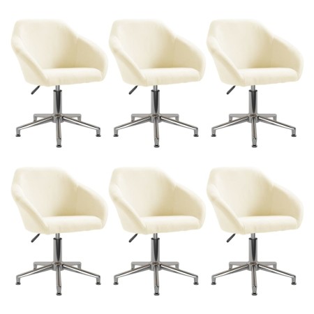 Swivel dining chairs 6 units cream fabric by vidaXL, dining chairs - Ref: Foro24-3089617, Price: 414,99 €, Discount: %