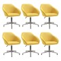 Swivel dining chairs 6 units yellow fabric by vidaXL, dining chairs - Ref: Foro24-3089622, Price: 395,32 €, Discount: %