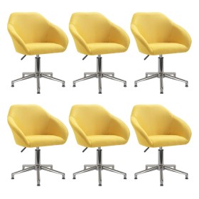 Sillas de comedor giratorias 6 unidades tela amarillo de vidaXL, Sillas de comedor - Ref: Foro24-3089622, Precio: 395,32 €, D...