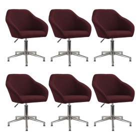 Sillas de comedor giratorias 6 unidades tela morada de vidaXL, Sillas de comedor - Ref: Foro24-3089625, Precio: 400,99 €, Des...