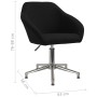 Silla de comedor giratoria tela negro de vidaXL, Sillas de comedor - Ref: Foro24-3089628, Precio: 118,62 €, Descuento: %