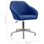 Silla de comedor giratoria tela azul de vidaXL, Sillas de comedor - Ref: Foro24-3089632, Precio: 117,09 €, Descuento: %