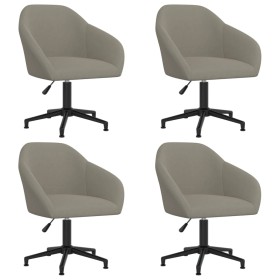 4pcs Light Gray Velvet Swivel Dining Chairs by vidaXL, dining chairs - Ref: Foro24-3089672, Price: 328,99 €, Discount: %