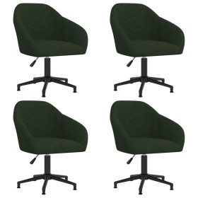 Swivel dining chairs 4 units dark green velvet by vidaXL, dining chairs - Ref: Foro24-3089674, Price: 327,99 €, Discount: %