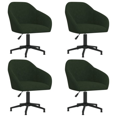 Sillas de comedor giratorias 4 unidades terciopelo verde oscuro de vidaXL, Sillas de comedor - Ref: Foro24-3089674, Precio: 3...