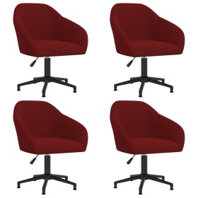 Sillas de comedor giratorias 4 uds terciopelo rojo vino tinto de vidaXL, Sillas de comedor - Ref: Foro24-3089677, Precio: 266...