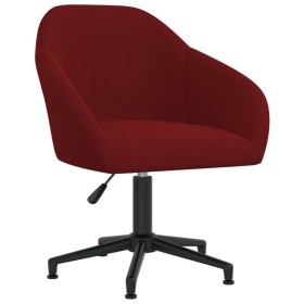 Silla de oficina giratoria de terciopelo rojo tinto de vidaXL, Sillas de oficina - Ref: Foro24-3089699, Precio: 120,99 €, Des...