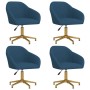 Sillas de comedor giratorias 4 uds terciopelo azul de vidaXL, Sillas de comedor - Ref: Foro24-3089704, Precio: 418,73 €, Desc...