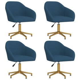 Sillas de comedor giratorias 4 uds terciopelo azul de vidaXL, Sillas de comedor - Ref: Foro24-3089704, Precio: 418,99 €, Desc...