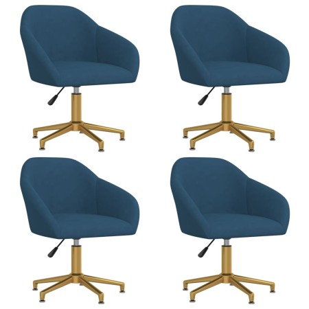 Sillas de comedor giratorias 4 uds terciopelo azul de vidaXL, Sillas de comedor - Ref: Foro24-3089704, Precio: 418,73 €, Desc...