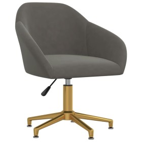 Silla de oficina giratoria de terciopelo gris oscuro de vidaXL, Sillas de oficina - Ref: Foro24-3089728, Precio: 100,99 €, De...