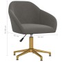 Silla de oficina giratoria de terciopelo gris oscuro de vidaXL, Sillas de oficina - Ref: Foro24-3089728, Precio: 100,09 €, De...