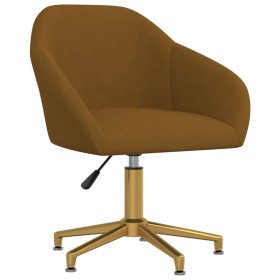 Silla de oficina giratoria de terciopelo marrón de vidaXL, Sillas de oficina - Ref: Foro24-3089735, Precio: 99,96 €, Descuent...