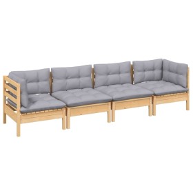 4-piece garden furniture set with solid pine wood cushions by vidaXL, Garden sets - Ref: Foro24-3096147, Price: 318,06 €, Dis...