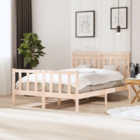 Solid wood bed frame 140x200 cm by vidaXL, Beds and slatted bases - Ref: Foro24-3100958, Price: 117,99 €, Discount: %