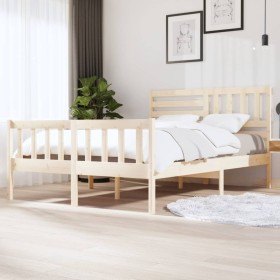 Solid wood bed frame 140x200 cm by vidaXL, Beds and slatted bases - Ref: Foro24-3101153, Price: 133,05 €, Discount: %