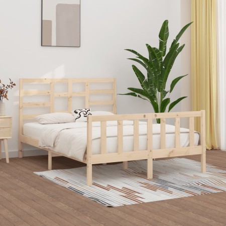 Solid pine wood bed frame 140x200 cm by vidaXL, Beds and slatted bases - Ref: Foro24-3107613, Price: 120,21 €, Discount: %