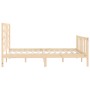 Solid pine wood bed frame 140x200 cm by vidaXL, Beds and slatted bases - Ref: Foro24-3107613, Price: 120,21 €, Discount: %