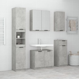 Set muebles de baño 2 piezas madera contrachapada gris hormigón de vidaXL, Muebles de baño - Ref: Foro24-3115855, Precio: 292...