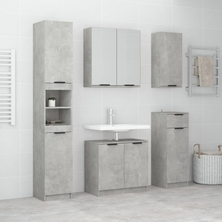 Bathroom furniture set, 2 pieces, gray plywood with concrete finish. by vidaXL, Bathroom furniture - Ref: Foro24-3115855, Pri...