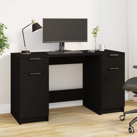 Escritorio con armario lateral madera contrachapada negro de vidaXL, Escritorios - Ref: Foro24-3115909, Precio: 181,75 €, Des...