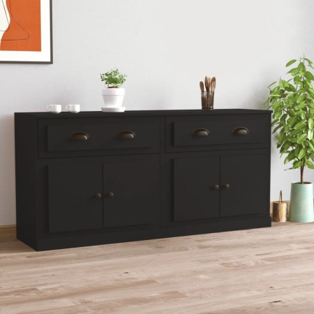 Sideboards 2 pcs black plywood by vidaXL, Sideboards - Ref: Foro24-3185264, Price: 176,18 €, Discount: %