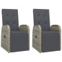 Reclining garden armchairs with cushions 2 pcs gray PE rattan by vidaXL, Garden chairs - Ref: Foro24-319538, Price: 308,38 €,...