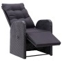 Reclining garden armchairs with cushions 2 pcs black PE rattan by vidaXL, Garden chairs - Ref: Foro24-319544, Price: 308,14 €...