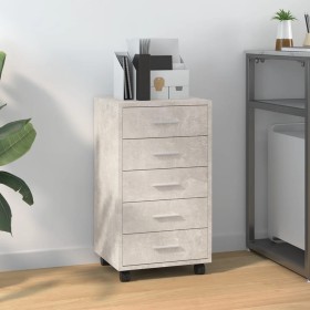 Concrete gray plywood chest of drawers with wheels by vidaXL, Lockers and storage cabinets - Ref: Foro24-342672, Price: 85,10...