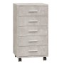 Concrete gray plywood chest of drawers with wheels by vidaXL, Lockers and storage cabinets - Ref: Foro24-342672, Price: 84,97...