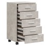 Concrete gray plywood chest of drawers with wheels by vidaXL, Lockers and storage cabinets - Ref: Foro24-342672, Price: 84,97...