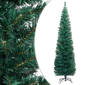 Slim artificial Christmas tree and green PVC stand 210 cm by vidaXL, Christmas trees - Ref: Foro24-320951, Price: 54,39 €, Di...