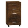 Smoked oak plywood chest of drawers with wheels by vidaXL, Lockers and storage cabinets - Ref: Foro24-342674, Price: 80,03 €,...