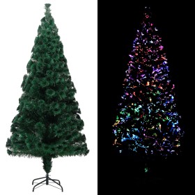 Artificial Christmas tree and green fiber optic support 180 cm by vidaXL, Christmas trees - Ref: Foro24-321028, Price: 101,98...