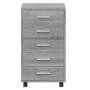 Drawer unit with wheels in gray Sonoma plywood. by vidaXL, Lockers and storage cabinets - Ref: Foro24-342675, Price: 97,01 €,...