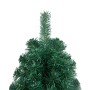 Medio árbol de Navidad artificial con soporte PVC verde 210 cm
