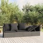 Garden lounger sofa with gray synthetic rattan cushions by vidaXL, Loungers - Ref: Foro24-319564, Price: 300,62 €, Discount: %