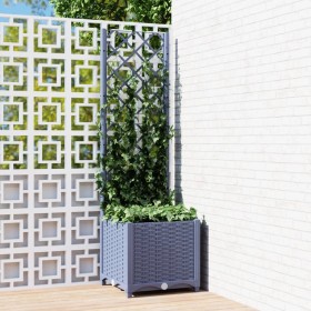 Dark gray PP planter with trellis 40x40x136 cm by vidaXL, Pots and planters - Ref: Foro24-318249, Price: 43,97 €, Discount: %