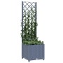 Jardinera con enrejado PP gris oscuro 40x40x136 cm de vidaXL, Maceteros y jardineras - Ref: Foro24-318249, Precio: 44,07 €, D...