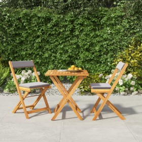 3-piece terrace folding table and chairs and acacia wood cushions by vidaXL, Garden sets - Ref: Foro24-319705, Price: 142,77 ...