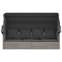 Gartenliegesofa mit Markise Kissen aus synthetischem Rattan in Grau von vidaXL, Liegen - Ref: Foro24-319568, Preis: 255,31 €,...