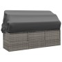 Sofá tumbona de jardín con toldo cojines ratán sintético gris de vidaXL, Tumbonas - Ref: Foro24-319568, Precio: 255,31 €, Des...