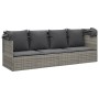 Garden sun lounger sofa with canopy, gray synthetic rattan cushions by vidaXL, Loungers - Ref: Foro24-319568, Price: 255,31 €...