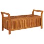 Banco almacenaje jardín con cojín madera maciza de acacia 126cm de vidaXL, Bancos de jardín - Ref: Foro24-319715, Precio: 192...