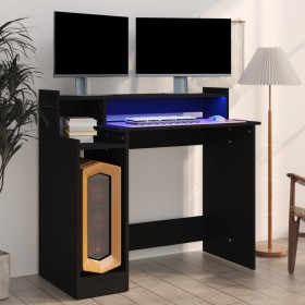 Escritorio con luz LED madera contrachapada negro 97x45x90 cm de vidaXL, Escritorios - Ref: Foro24-805553, Precio: 67,91 €, D...