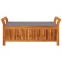 Garden storage bench with solid acacia wood cushion 126cm by vidaXL, garden benches - Ref: Foro24-319717, Price: 191,99 €, Di...