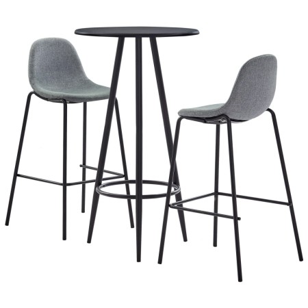 High table and stools set 3 pieces light gray fabric by vidaXL, Furniture sets for kitchens and dining rooms - Ref: Foro24-27...